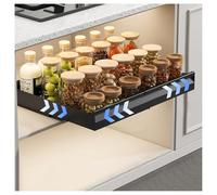 forestalk Organizador de gabinete extraíble, estante de cocina deslizante con sistema de 3 rieles, cajón de almacenamiento expandible resistente para cocina y baño