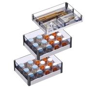 forestalk Organizador de gabinete extraíble, estantes de almacenamiento de metal deslizantes de cierre suave para cocina, organización de gabinete base resistente