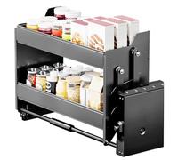 forestalk Organizador de gabinete extraíble, estantes de cocina de 2 niveles, ahorro de espacio ajustable para armarios superiores, diseño resistente para una máxima e almacenamiento