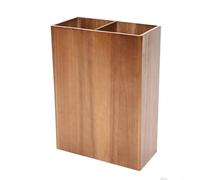 forestalk Paragüero de madera con bandeja de goteo desmontable, diseño de doble ranura para uso en interiores, ideal para bastón, bastón y palos de golf, resistente y funcional