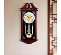 forestalk Reloj de pared con péndulo, retro, grande, para sala de estar, silencioso, funciona con pilas, decorativo, sin timbre, reloj tradicional de péndulo, 60 cm de alto, reloj de regalo de