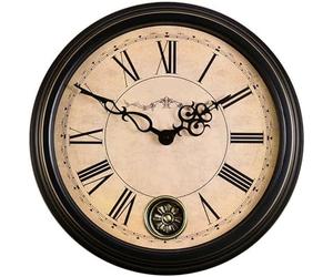 forestalk Reloj de pared, diseño vintage silencioso, funciona con pilas, para decoración de sala de estar y oficina en casa, 45,7 cm