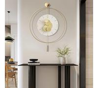 forestalk Reloj de pared moderno con péndulo, de metal, minimalista, decorativo, para sala de estar, dormitorio, oficina y comedor