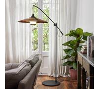 Forestier Parrot lámpara pie pantalla Abacá marrón True