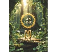 Forêt Lumière - Livre d’Or de Mariage M. & MME | Design Botanique Enchanté, Anneaux Or Suspendus, 120 Pages Blanches, Couverture Rigide 21 x 28 cm