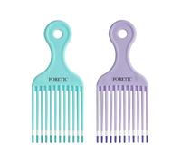 Foretic Peine suave para cabello rizado, grueso, medio a largo, facial (azul, morado)