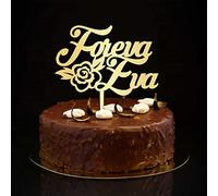 Foreva Eva - Decoración para tartas de boda con diseño de silueta de Mr And Mrs, personalizada, rústica, para boda, aniversario, fiesta, regalos de compromiso para pareja, color dorado, 6 pulgadas