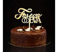 Foreva Eva - Decoración rústica para tarta de boda o compromiso, diseño de silueta personalizada y divertida para novia y novio, decoración para bodas, aniversarios, fiestas, regalos de despedida de