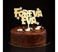 Foreva Eva - Decoración rústica para tartas de boda Mr & Mrs, silueta personalizada para novia y novio, decoración de fiesta de compromiso, regalo de despedida de soltera, dorado, 6 pulgadas