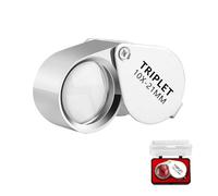 Forevat - Lupa de joyero, aumento 10x, metálica, plegable, para joyeros, para la identificación de joyas