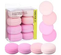 Forever 21 Macaroon Beauty - Juego de esponjas de maquillaje de 8 piezas para mezclar y matificar, colección de esponjas de maquillaje de color rosa macarrón