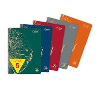 Forever 68401Cpack Un Lot de 5 Cahiers à Spirale 100% Recyclé (une Marque de Clairefontaine) - A4 21x29,7 cm - 120 Pages Détachables Grands Carreaux - Papier 90g recyclé
