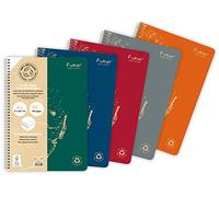 Forever 68406C - Cuaderno de espiral, 100% reciclado, una marca de Clairefontaine, A4, 21 x 29,7 cm, 120 páginas desmontables con líneas - Papel reciclado blanco 90 g - Tapa para tarjeta reciclada