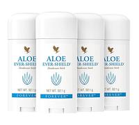 Forever Aloe Ever-Shield® Deodorant, desodorante en barra sin aluminio y sin alcohol, con aloe vera nutritivo para piel sensible, protección fiable, certificado dermatest, (4 unidades)