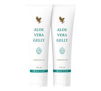 Forever Aloe Vera Gelly, gel de aloe vera 85% puro, aftersun, refrescante, calmante, hidratante, se absorbe sin dejar residuos, nutritivo, sin gluten, certificado dermatest, tubo (2 x 118 ml)
