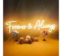 Forever and Always - Letreros de neón para decoración de pared, regulables, alimentados por USB, letrero de neón para aniversario de boda, dormitorio, decoración de bar, 22.5 x 6.6 pulgadas
