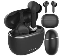 FOREVER Auriculares inalámbricos Bluetooth 5.3 Modos ANC TWE-210 EARP con Estuche de Carga de micrófono, Control, Indicadores LED in-Ear Headphones (Negro)