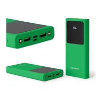 FOREVER Colorum Power Bank 10000mAh Verde - Bateria Portatil USB-C microUSB - PowerBank con Pantalla LED - Carga Simultánea de Dos Dispositivos - Bateria Externa Carga Rapida con Dos Indicadores LED