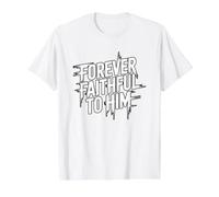 Forever Faithful To Him Camiseta gráfica económica, Hombre, Blanco, L