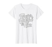Forever Faithful To Him Camiseta gráfica económica, Mujer, Blanco, XS