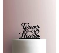Forever in our Hearts - Decoración acrílica para tartas de 8 pulgadas de ancho/azul