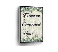 Forever Is Composed Of Nows Canvas Art Emily Dickinson Inspirational Quote Dictionary Green Plant Wall Decor(Unframed,16x24inch(40x60cm))