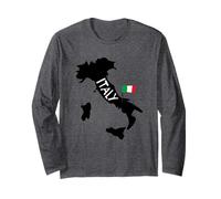 Forever Italy Graphic Tees - I Love Italy, Italy Map Graphic Manga Larga