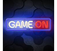 Forever Letrero LED de neón «GAME ON» - Iluminación decorativa multicolor - Diseño moderno con función regulable
