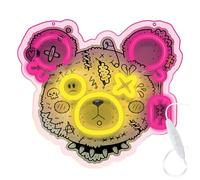 FOREVER Light LED Neon ART Sign Oso Punk - Cartel de Luz Neon Rosa-Amarillo para el Hogar y Restaurantes - Cartel Neon LED de Bajo Consumo USB - Perfecta Decoración de Arte LED con Ajuste de Brillo