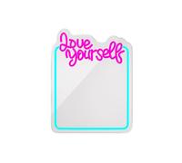 FOREVER Light Neon Mirror LED Love Yourself - Neon LED Multicolor Decorativa - Espejo Neon LED USB - Perfecto para el Hogar y Espacios Profesionales - Letrero Neon y Espejo Práctico