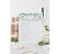 Forever Lily Juegos de despedida de soltera, paquete de 60 juegos, 6 juegos para cada gallina, paquete de 10 invitados, despedida de soltera, despedida de soltera, diseño botánico/eucalipto, despedida