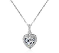 Forever Love Heart Big Single Cz Charm Posting Collar Joyería Delicada para Mujeres Lady Valentine