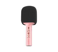 FOREVER MaxLife MXBM-600 - Micrófono Bluetooth con altavoz, color rosa, altavoz inalámbrico con micrófono, 3 W, compatible con iPhone, Android, batería de 1200 mAh, máquina de música portátil para