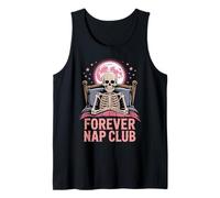 Forever Nap Club Divertido Esqueleto Diseño de Halloween Camiseta sin Mangas