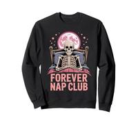Forever Nap Club Divertido Esqueleto Diseño de Halloween Sudadera