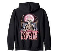 Forever Nap Club Divertido Esqueleto Diseño de Halloween Sudadera con Capucha