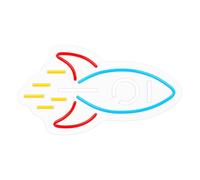 Forever Neon Plexi Led Rocket Multicolor Neolia Panel de Neón Cohete