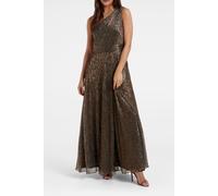 Forever New Billie Asymmetrical Plisse Midi Dress Bronze Talla: 6 | Vestidos Maxi Outlet | Mujer | Marrón