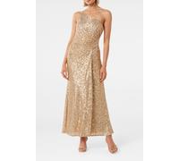 Forever New Carolyn Sequin Asymmetrical Gown Soft Gold Talla: 16 | Vestidos Maxi Outlet | Mujer | Amarillo