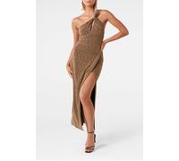 Forever New Kairo One Shoulder Glitter Maxi Gold Talla: 14 | Vestidos Midi Outlet | Mujer | Amarillo