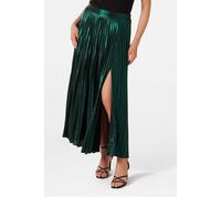 Forever New Rylee Metallic Pleated Skirt Green Talla: 8 | Faldas Maxi Outlet | Mujer | Verde