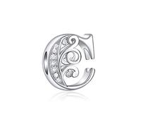 FOREVER QUEEN Abalorio de letra del alfabeto, plata de ley 925, cuentas iniciales del alfabeto, regalo para mujer, Plata de ley