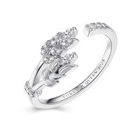 FOREVER QUEEN - Anillos para mujer, oro de 18 K, anillos de trigo, ajustables de plata 925, Plata
