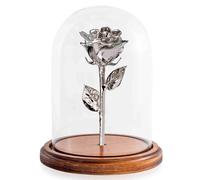 Forever Rose Enchanted Rose Genuine One of a Kind Beauty and The Beast Rose Hand Dipped in Genuine Platinum & Preserved in Glass Dome Assembled by Han