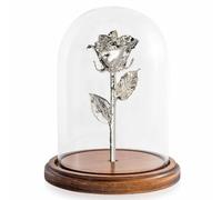 Forever Rose Enchanted Rose Genuine One of a Kind Beauty and The Beast Rose Hand Dipped in Silver & Preserved in Glass Dome Assembled by Hand in The U