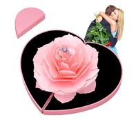 Forever Roses Heart Box - Caja de corazón - Caja de amor, de rosa giratoria a de corazón - Presione su amor eterno con esta exhibición de joyas