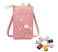Forever Savour - Cartera cruzada para mujer con soporte para teléfono celular, pequeños bolsos cruzados para mujer, rosa oscuro, 28CM