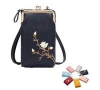 Forever Savour - Cartera cruzada para mujer con soporte para teléfono celular, pequeños bolsos cruzados para mujer, Black, 28CM