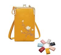 Forever Savour - Cartera cruzada para mujer con soporte para teléfono celular, pequeños bolsos cruzados para mujer, Amarillo, 28CM