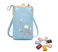 Forever Savour - Cartera cruzada para mujer con soporte para teléfono celular, pequeños bolsos cruzados para mujer, Blue, 28CM
